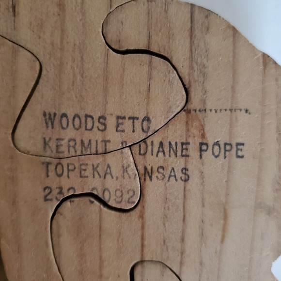 Bunny Rabbit Wooden Puzzle Toddler Chunky Jigsaw Signed Kermit & Diane Pope Vtg - Picture 9 of 12